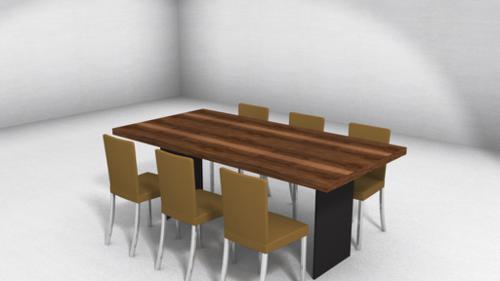 Wood table and chairs preview image
